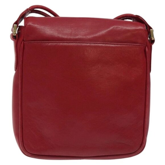 CHANEL COCO Mark Shoulder Bag Lamb Skin Red Gold - Picture 2 of 16